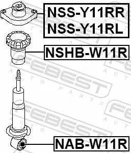 FEBEST FEBEST (NAB-W11R) Bush, shock absorber 