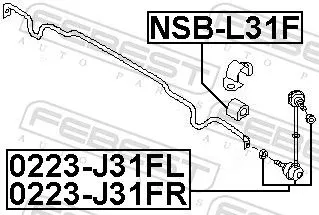 FEBEST FEBEST NSB-L31F Mounting, stabiliser bar 