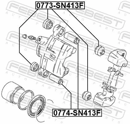 FEBEST FEBEST 0774-SN413F Guide Bolt, brake caliper 