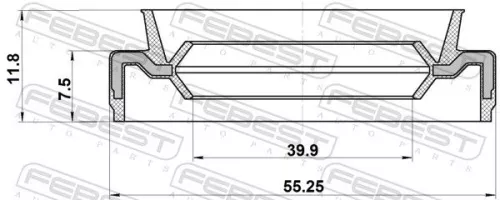 FEBEST FEBEST (95EAS-41550812X) Shaft Seal, drive shaft 