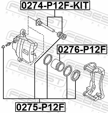 FEBEST FEBEST 0274-P12F-KIT Guide Bolt, brake caliper 