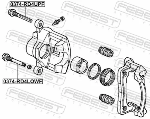 FEBEST FEBEST 0374-RD4UPF Guide Bolt, brake caliper 