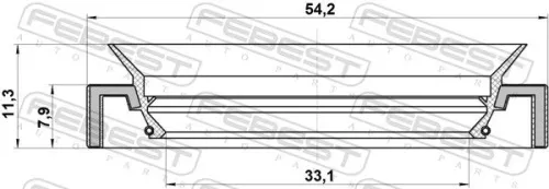 FEBEST FEBEST (95HAY-35540811R) Shaft Seal, drive shaft 