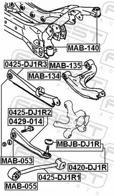 FEBEST FEBEST MAB-135 Mounting, control/trailing arm 