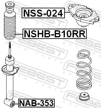 FEBEST FEBEST (NAB-353) Bush, shock absorber 