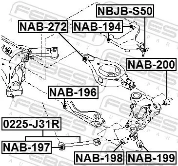 FEBEST FEBEST (NAB-194) Mounting, control/trailing arm 