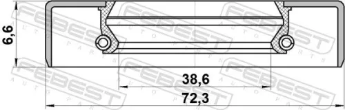 FEBEST FEBEST (95GDY-40720707X) Shaft Seal, drive shaft 