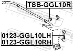 FEBEST FEBEST TSB-GGL10R Mounting, stabiliser bar 