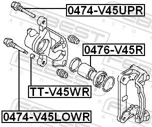 FEBEST FEBEST 0474-V45UPR Guide Bolt, brake caliper 