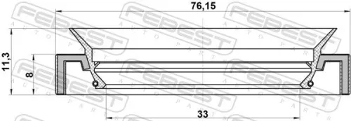 FEBEST FEBEST (95HAY-35760813R) Shaft Seal, drive shaft 