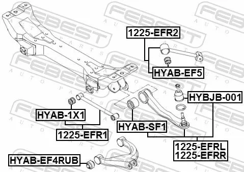 FEBEST FEBEST (HYAB-EF4RUB) Mounting, control/trailing arm 