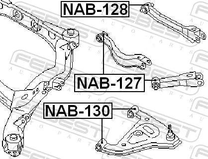 FEBEST FEBEST NAB-128 Mounting, control/trailing arm 
