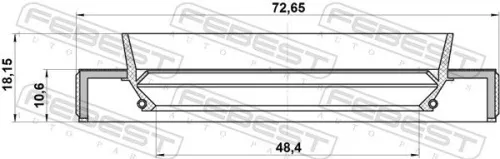 FEBEST FEBEST (95HBY-50731118L) Shaft Seal, drive shaft 