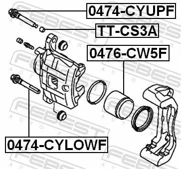 FEBEST FEBEST 0474-CYUPF Guide Bolt, brake caliper 
