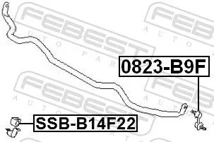 FEBEST FEBEST SSB-B14F22 Mounting, stabiliser bar 