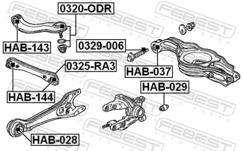 FEBEST FEBEST (HAB-029) Bush, shock absorber 