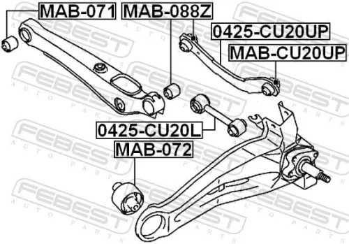 FEBEST FEBEST (MAB-CU20UP) Mounting, control/trailing arm 