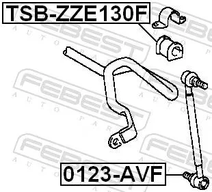 FEBEST FEBEST TSB-ZZE130F Mounting, stabiliser bar 