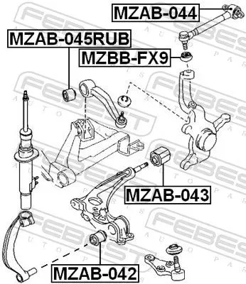 FEBEST FEBEST MZAB-045RUB Mounting, control/trailing arm 