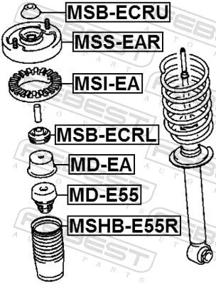 FEBEST FEBEST (MSB-ECRU) Spacer Bush, shock absorber 