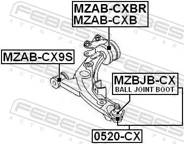 FEBEST FEBEST (MZAB-CX9S) Mounting, control/trailing arm 