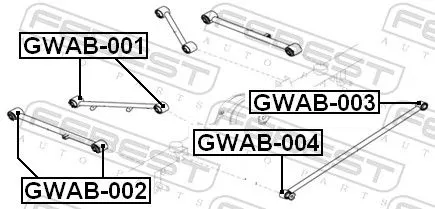 FEBEST FEBEST GWAB-002 Mounting, control/trailing arm 