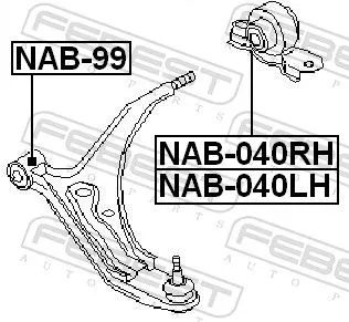 FEBEST FEBEST (NAB-040RH) Mounting, control/trailing arm 