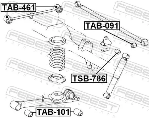 FEBEST FEBEST TAB-461 Mounting, control/trailing arm 