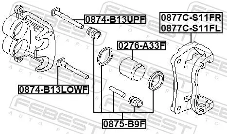 FEBEST FEBEST 0874-B13UPF Guide Bolt, brake caliper 