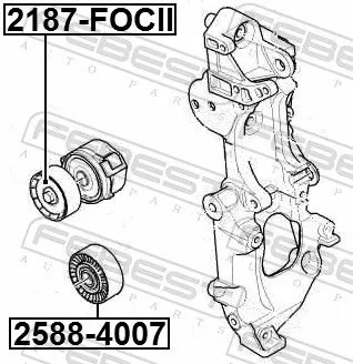 FEBEST FEBEST 2588-4007 Deflection/Guide Pulley, V-ribbed belt 