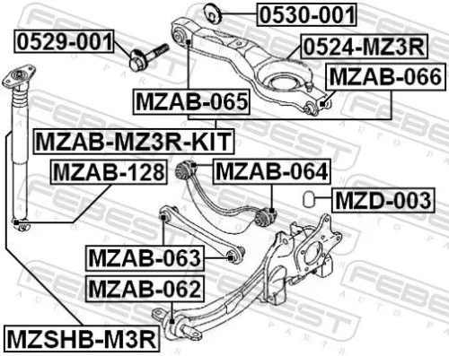 FEBEST FEBEST (MZAB-128) Bush, shock absorber 