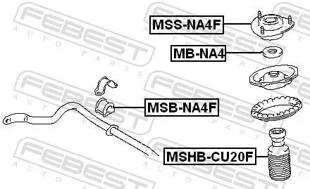 FEBEST FEBEST MSS-NA4F Suspension Strut Support Mount 