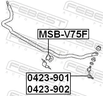 FEBEST FEBEST MSB-V75F Mounting, stabiliser bar 