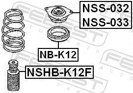 FEBEST FEBEST NB-K12 Rolling Bearing, suspension strut support mount 