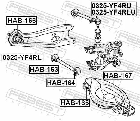 FEBEST FEBEST (HAB-164) Mounting, control/trailing arm 