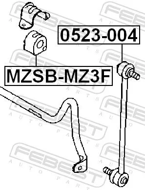 FEBEST FEBEST MZSB-MZ3F Mounting, stabiliser bar 