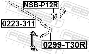FEBEST FEBEST NSB-P12R Mounting, stabiliser bar 