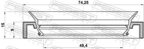 FEBEST FEBEST (95HAY-50740915C) Shaft Seal, drive shaft 