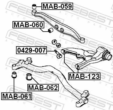 FEBEST FEBEST (MAB-061) Bushing, axle beam 