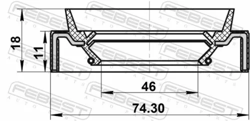 FEBEST FEBEST (95JAS-48741118R) Shaft Seal, drive shaft 