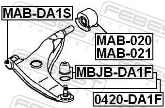 FEBEST FEBEST (MAB-DA1S) Mounting, control/trailing arm 