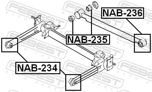 FEBEST FEBEST (NAB-234) Bushing, axle beam 