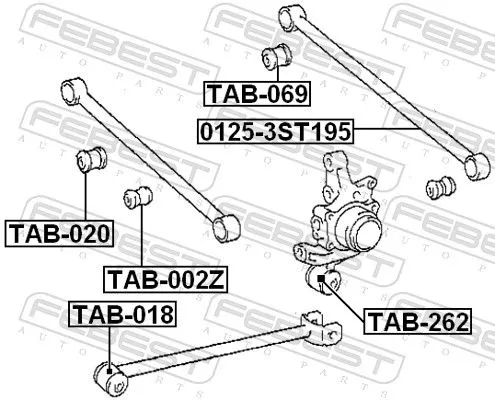 FEBEST FEBEST (TAB-002Z) Mounting, control/trailing arm 