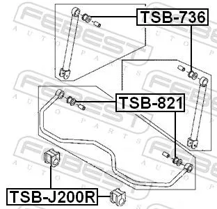 FEBEST FEBEST TSB-821 Mounting, stabiliser bar 