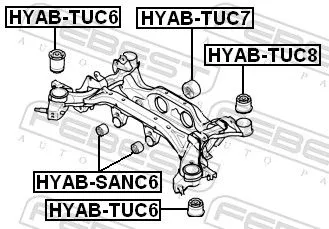 FEBEST FEBEST (HYAB-TUC6) Bushing, axle beam 