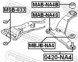 FEBEST FEBEST (MSB-033) Bushing, axle beam 