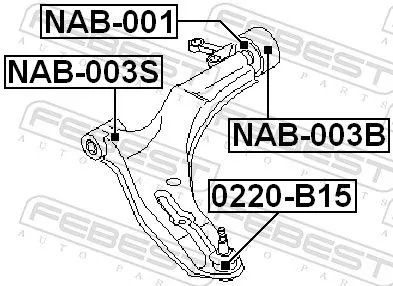 FEBEST FEBEST (NAB-003B) Mounting, control/trailing arm 