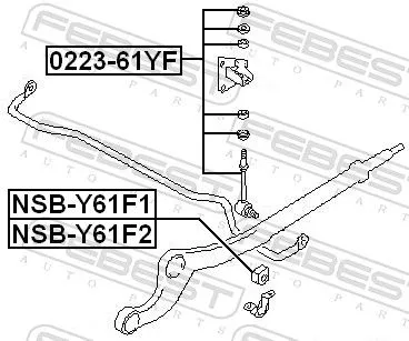 FEBEST FEBEST NSB-Y61F1 Mounting, stabiliser bar 