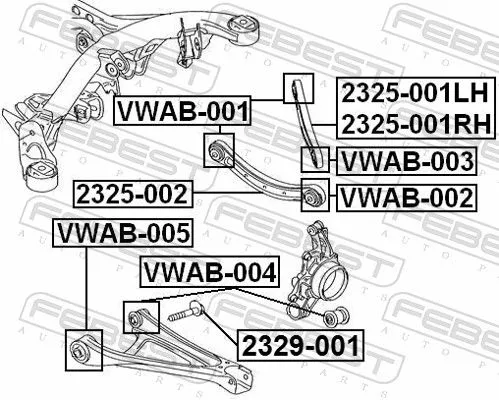 FEBEST FEBEST (VWAB-002) Mounting, control/trailing arm 