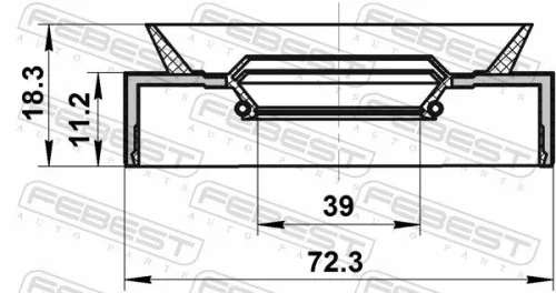 FEBEST FEBEST (95PAY-40721118X) Shaft Seal, drive shaft 